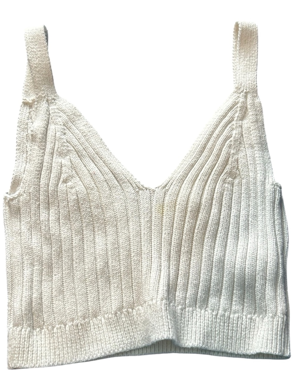 Aerie white ribbed bralette  size XS
